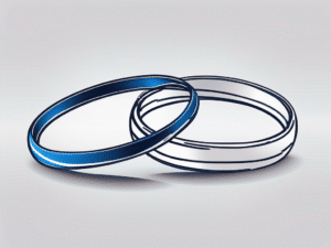 Two wedding rings being separated by a broken line