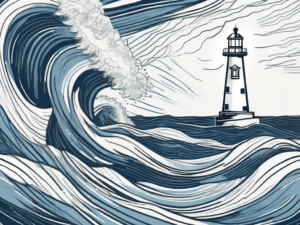 Two wedding rings drifting apart on a turbulent sea