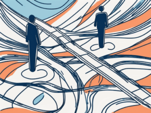 Two separate paths diverging from a single point